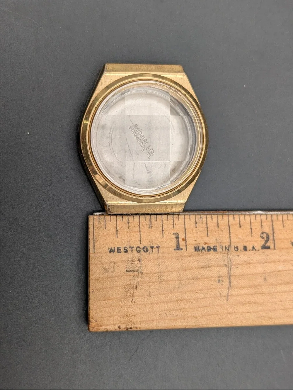 Vintage Pulsar Seiko Watch Case Shell Faceted Mineral Crystal Y563-8549 Parts